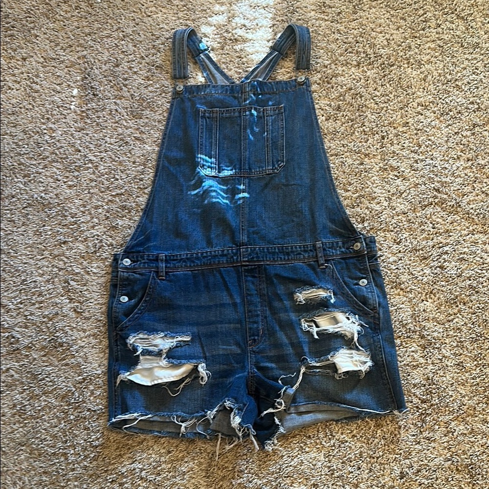 American Eagle - Distressed Denim Overalls